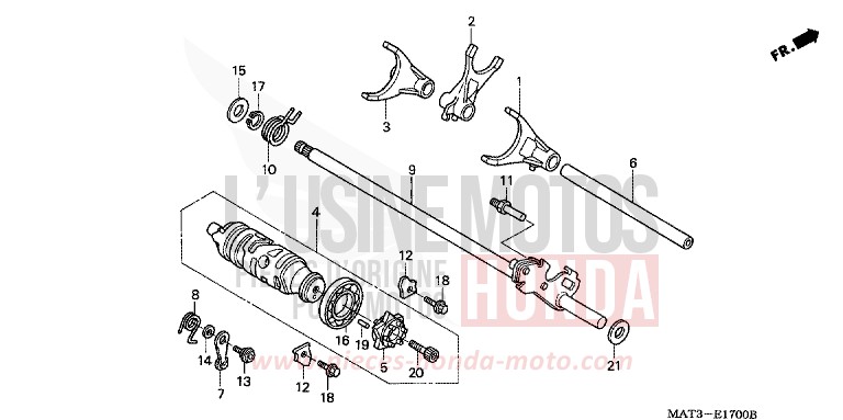 GEARSHIFT DRUM for Super Blackbird DARKNESS BLACK METALLIC (NH463) from 2001